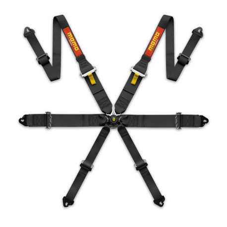 Varnostni pasovi in dodatna oprema FIA FHR 6 point safety belts MOMO PRO DRIVER 3" (76 mm), black | race-shop.si