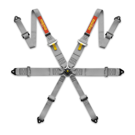 Varnostni pasovi in dodatna oprema FIA FHR 6 point safety belts MOMO PRO DRIVER 3" (76 mm), grey | race-shop.si