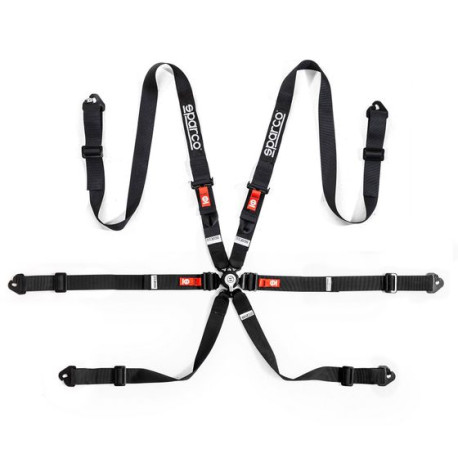 Varnostni pasovi in dodatna oprema FIA 6 point safety belts SPARCO COMPETITION H-2 PD, black | race-shop.si