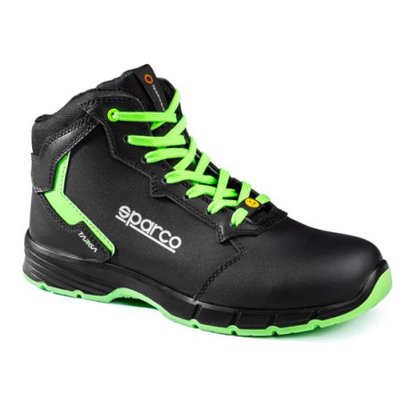 Work shoes Sparco safety shoes TARGA-H S3S WILLY, black/fluo green | race-shop.si