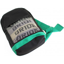 Bride backpack with green Takata straps
