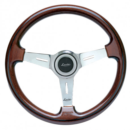 Volani Steering wheel Luisi Montecarlo Classico II, 370mm, mahogany, flat | race-shop.si