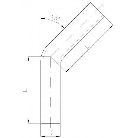 Aluminijasta cev 45° Aluminijasta cev - koleno 45°, 60mm (2,36") | race-shop.si