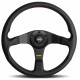 Volani 3-kraki volanski obroč MOMO TUNER, 320mm, usnje, brez zamika, črna | race-shop.si