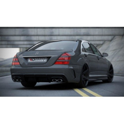 MERCEDES S W221 (W205 DIZAJN) ZADNJI ODBIJAČ + Zadnji centralni podaljšek/difuzor odbijača POŠKODOVANA