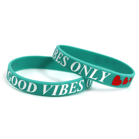 Rubber wrist band Good Vibes Only wristband (Mint) | race-shop.si