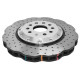 Zavorne ploščice DBA DBA 5000 series Crossed Drilled & Dimpled Silver Hat DBA52830WSLVXD (2 pcs) | race-shop.si