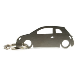 Fiat 500 3d stainless steel keychain