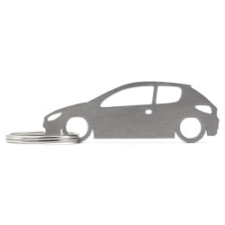 Peugeot 206 3d stainless steel keychain