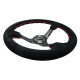 Volani 3-kraki volanski obroč NRG, 350mm, semiš, kraki z zarezami, 75mm zamik, črna | race-shop.si
