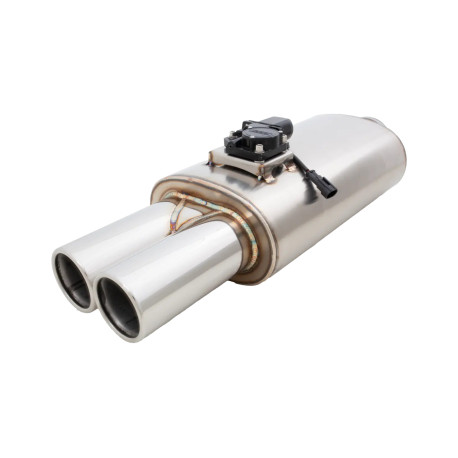 Univerzalni izpušni dušilci z ventilom Varex exhaust valve muffler 6"x10"x15" Flanged Inlet 3", Twin Double-Wall Tip 3"s | race-shop.si