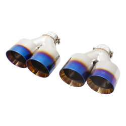 4" Twin Quad Burnt Blue Tips (for Xforce system only, will not fit OEM) for SUBARU IMPREZA 2011-2014 WRX SEDAN (G3) S2