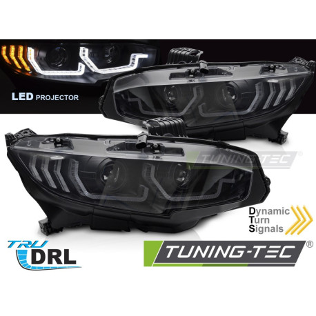 Osvetlenie LED HEADLIGHTS BLACK DRL SEQ fits HONDA CIVIC X 16-21 | race-shop.si