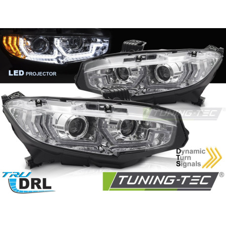 Osvetlenie LED HEADLIGHTS CHROME DRL SEQ fits HONDA CIVIC X 16-21 | race-shop.si