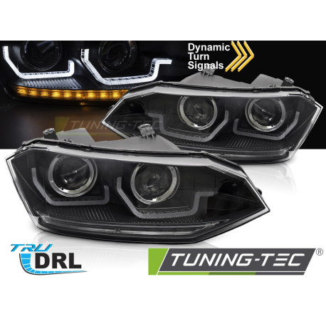 Osvetlenie VW POLO VI 2G 17-21 SEQ LED DRL BLACK | race-shop.si