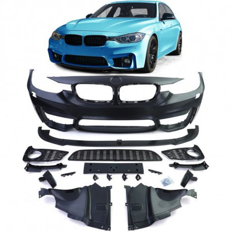 Outlet SPORT sprednji odbijač + lip spojler za BMW 3 Series F30 F31 F80 11-19 NEPOPOLNI | race-shop.si