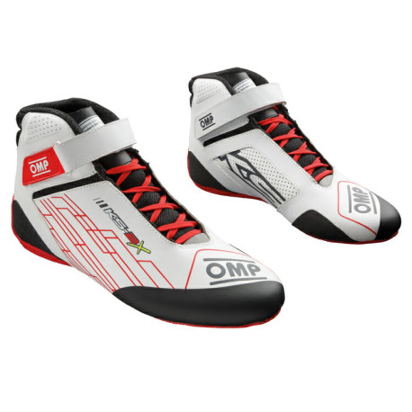 Čevlji FIA čevlji za karting OMP KS-2X, bela/rdeča | race-shop.si