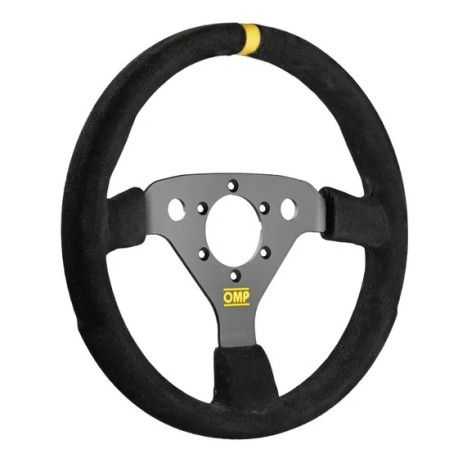 Volani 3-kraki volanski obroč OMP ALU, 320mm, semiš, brez zamika, črna/rumena | race-shop.si