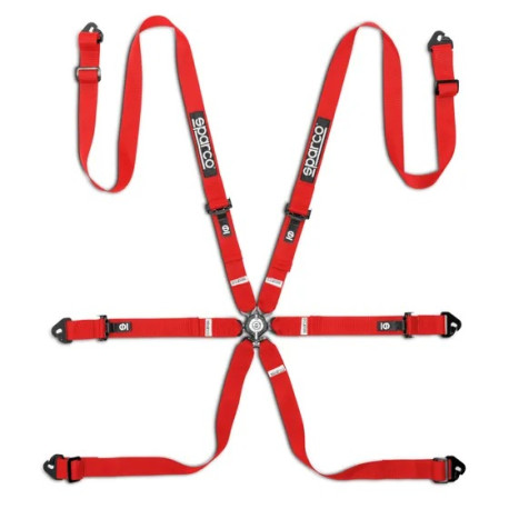 Varnostni pasovi in dodatna oprema FIA 6 point safety belts SPARCO COMPETITION H-2 PU my2026, red | race-shop.si