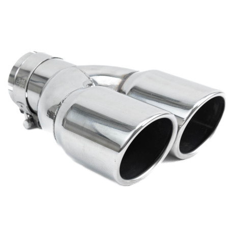Z dvema izpustoma Exhaust tip RACES INOX 2x76mm, input 63mm - Gloss | race-shop.si