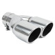 Z dvema izpustoma Exhaust tip RACES INOX 2x76mm, input 76mm - Gloss | race-shop.si