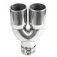 Z dvema izpustoma Exhaust tip RACES INOX 2x76mm, input 76mm - Gloss | race-shop.si