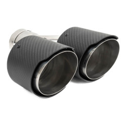 Exhaust tip RACES CARBON 2x101mm, input 63.5mm - Matt