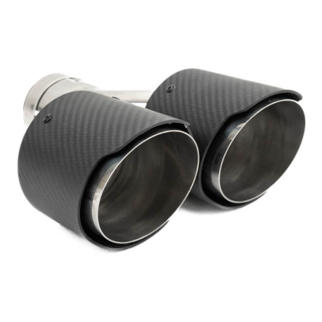 Z dvema izpustoma Exhaust tip RACES CARBON 2x101mm, input 76mm - Matt | race-shop.si