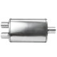 1x vhod / 2x izhod Sredinski izpušni lonec (dušilec zvoka) RACES 14, dovod 3" (76mm), izhod 2,5"(63mm) | race-shop.si