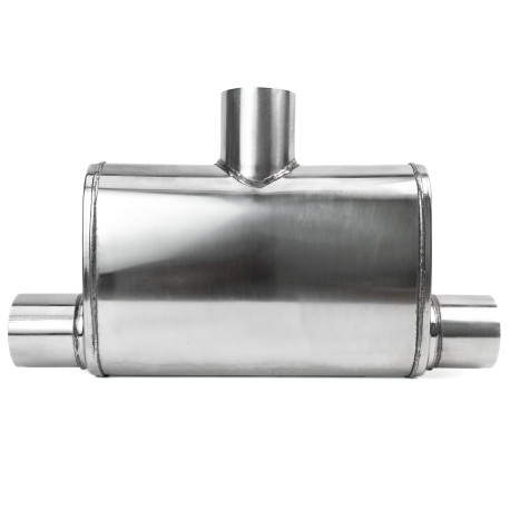 1x vhod / 2x izhod Izpušni lonec (dušilec zvoka) RACES 45, premer dovoda 2,5" (63mm) | race-shop.si