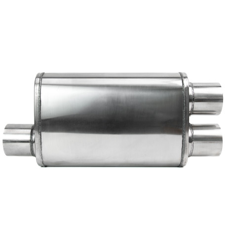 1x vhod / 2x izhod Izpušni lonec (dušilec zvoka) RACES 53,premer dovoda 2,75" (70mm) | race-shop.si