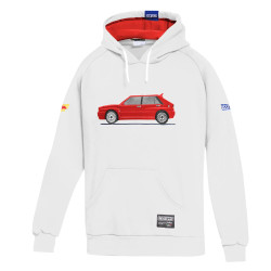 Sparco hoodie HF Lancia Integrale, white/red