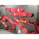Outlet FIA 6-točkovni varnostni pasovi RACES, rdeče barve NEPOPOLNI | race-shop.si