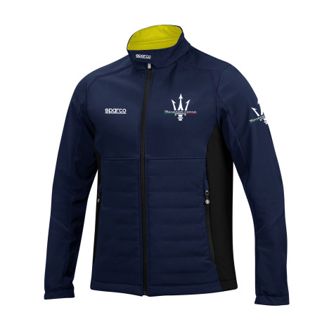 Majice s kapuco in jakne Sparco Maserati Soft Shell Jacket, blue marine | race-shop.si