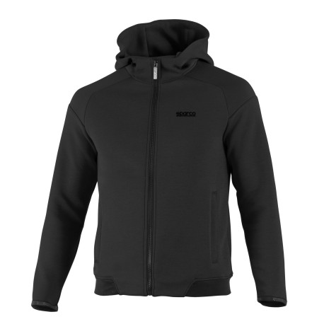 Majice s kapuco in jakne Sparco Hooded Full Zip Sweatshirt, black | race-shop.si