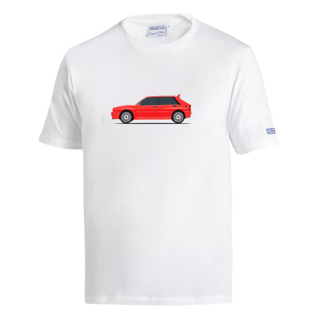 Majice Majica SPARCO LANCIA HF DELTA INTEGRALE, bela/rdeča | race-shop.si