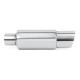 Enostenski - valjasti Izpušni lonec (dušilec zvoka) RACES Chrome 89mm, premer dovoda 2,5" (63mm) | race-shop.si