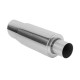 Enostenski - valjasti Izpušni lonec (dušilec zvoka) RACES Chrome 89mm, premer dovoda 2,5" (63mm) | race-shop.si