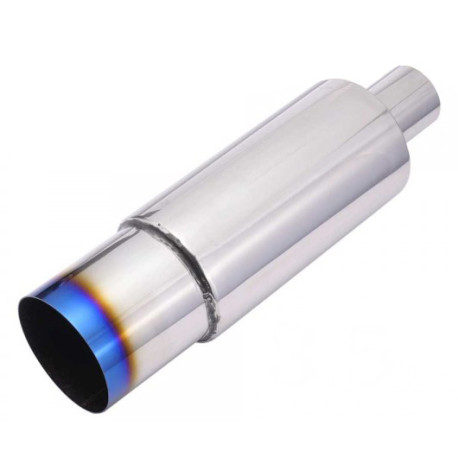 Enostenski - valjasti RACES Stainless steel muffler tip BURNT - 57mm | race-shop.si