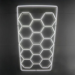 14-Panel LED WHITE Hexagon Honeycomb Garage Lightning