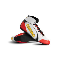 FIA dirkalni čevlji MOMO SPEED PRO, bela/rdeča