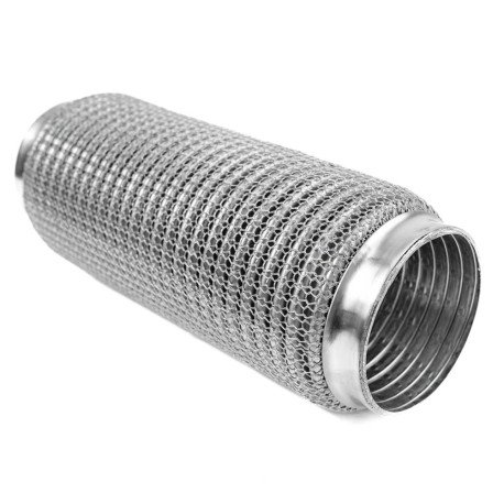 Exhaust flex pipe (SS304 reinforced) Exhaust flex pipe PRO 250x90mm, stainless | race-shop.si