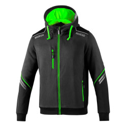 SPARCO TECH HOODED FULL ZIP TW - green