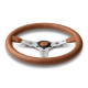 Volani 3-kraki volanski obroč MOMO PROTOTIPO HERITAGE TOBACCO, 350mm, usnje, 39mm zamik, rjava/srebrna | race-shop.si