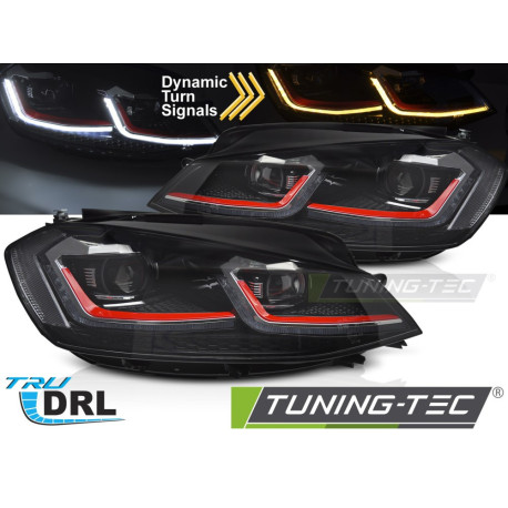 Osvetlenie Headlights for VW GOLF VII 17-19 (RED LED SEQ DRL) | race-shop.si
