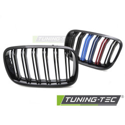 Grille Sport for BMW X5 E70 07-13 / X6 E71 08-14 (Glossy Black Tri-colour Double Bar)