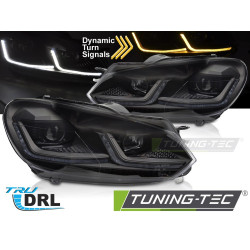 Headlights LED SEQ DRL for VW GOLF VI 08-12 (Black)