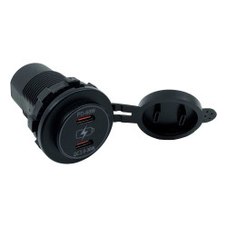 RACES 60W dual Type-C car charger with cover