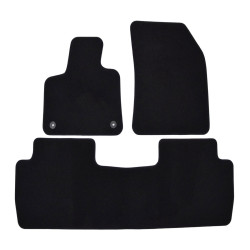 Premium Black velour car mats for PEUGEOT 5008 2017-2024 3pcs