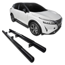 Stainless steel side bars for Nissan Qashqai J12 2021-up (Black)